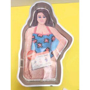 Wilton 1992 Cake Pan Pretty Lady Cheerleader Gymnast Aluminum NEW